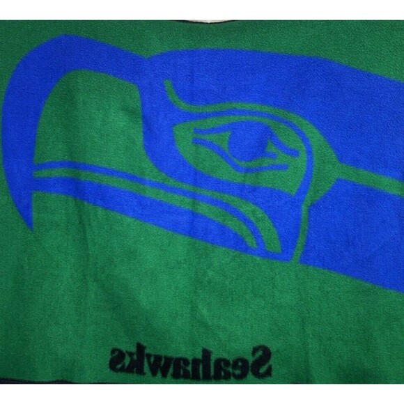 Vintage 90s Seattle Seahawks Biederlack Soft Stadium Throw Blanket NFL Retro USA - Picture 6 of 10